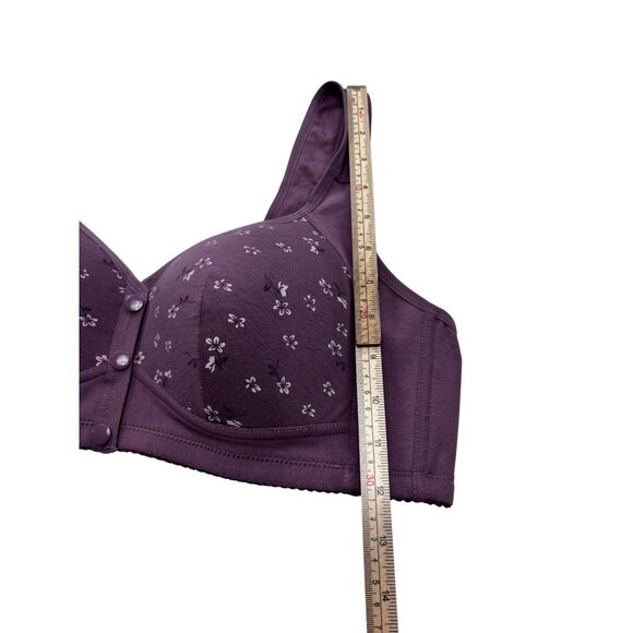 Unbranded Womens Purple Floral Front Closure Bra Size 40C - Picture 8 of 8